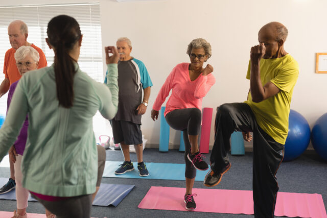 Seniors working out